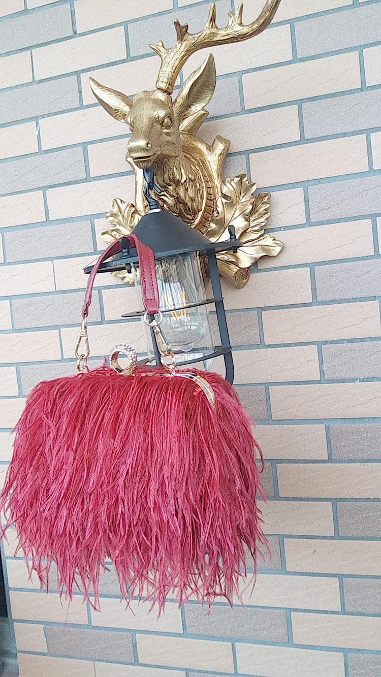 "Feather Baby" Ostrich Fur Bag/Purse