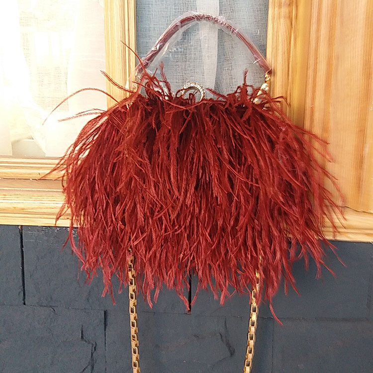 "Feather Baby" Ostrich Fur Bag/Purse